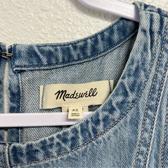 Madewell Circle Mini Dress Airy Denim Edition in Ashbury Wash Size XS - Picture 8 of 14